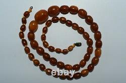 Stunning Genuine Natural Old Baltic Amber Oval Beads Necklace High Quality 31GR