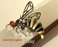 The Largest Bee/Wasp Baltic Amber Pendant on Silver 925