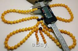 Tibetan Rosary Natural Baltic Amber Stone 57,5g Bead Butterscotch Vintage A-250