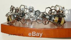 Two Bees Baltic Amber Bangle with Silver 925