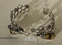 Two Bees Baltic Amber Bangle with Silver 925
