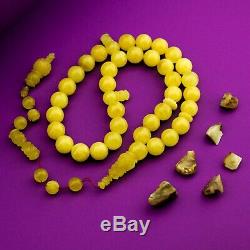 UNIQUE ONE STONE BALTIC AMBER ROSARY 129gram 17mm Systema ISLAMIC PRAYER BEADS