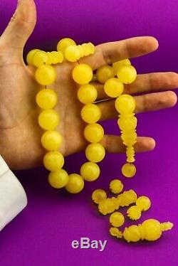 UNIQUE ONE STONE BALTIC AMBER ROSARY 129gram 17mm Systema ISLAMIC PRAYER BEADS