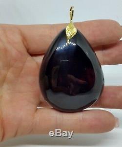 Unique Baltic Sea Amber Natural Cherry exlusive pendant withgilded silver 29,17 g