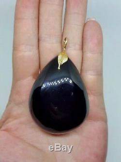 Unique Baltic Sea Amber Natural Cherry exlusive pendant withgilded silver 29,17 g