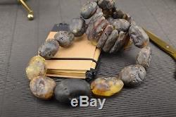 Unique Natural Baltic Amber Necklace Bracelet Set Multicolored