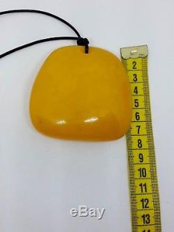 Unique Natural Baltic Sea Amber Marble/Egg Yolk Big Pendant 85.62gr
