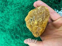Unique Old White/YellowithTransparent Baltic Amber stone (205g.)