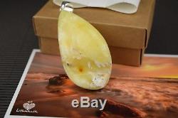 Unique Original Natural Massive Butterscoth Baltic Amber Pendant Drop Shape 31g