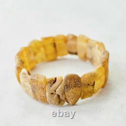 Untreated Baltic Amber Bracelet Natural Amber Stones Raw Unpolished Beads Gift