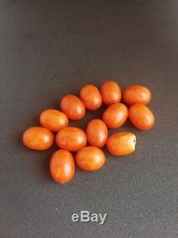 VERY OLD AMBER BUTTERSCOTCH BEADS 22,4 gr NATURAL#28
