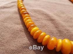 VERY VERY OLD ANTIQUE NATURAL BUTTERSCOTCH EGG YOLK BALTIC AMBER NECKLACE 38 gr