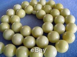 VINTAGE NATURAL, UNALTERED LARGE ROYAL WHITE BALTIC AMBER BEAD NECKLACE 104.5gr