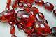 VINTAGE VICTORIAN ERA FACETED CHERRY RED NATURAL BALTIC AMBER BEAD NECKLACE 33g