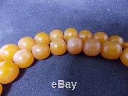 VTG natural Baltic amber stone necklace toffee honey pressed 131g