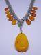 VTG natural amber stone necklace toffee yolk Baltic amber