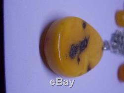 VTG natural amber stone necklace toffee yolk Baltic amber