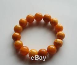 Very High Quality Natural Butterscotch Egg Yolk Baltic Amber Beads Bracelet