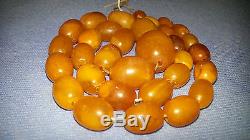 Very Old Amber Necklace Natural Baltic Egg Yolk Butterscotch 43g 49cm