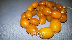 Very Old Amber Necklace Natural Baltic Egg Yolk Butterscotch 43g 49cm