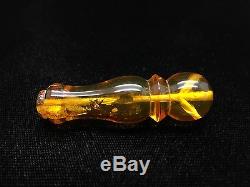 Very Rare 6,9g Natural Baltic Amber Imam Minaret with Inclusions Bernstein