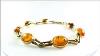 Vintage 14k Gold Natural Baltic Amber Bracelet 7
