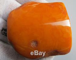 Vintage 30.22 Gm Polished Natural Genuine Baltic Amber Stone Pendant NR