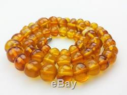 Vintage 36,65 gr. Natural Butterscotch Egg Yolk Baltic Amber Beads Necklace