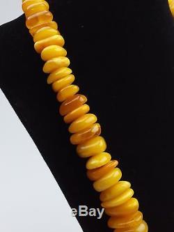Vintage 94.39 gr. Natural Butterscotch Egg Yolk BALTIC AMBER Beads Necklace