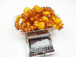 Vintage 99.64 gr. Natural Butterscotch Egg Yolk BALTIC AMBER Beads Necklace