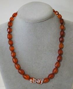 Vintage Antique Natural Baltic Amber Faceted Bead Necklace