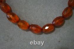 Vintage Antique Natural Baltic Amber Faceted Bead Necklace