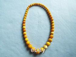 Vintage Antique Natural Baltic Amber Round Beads Necklace 68gr