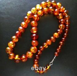 Vintage Antique Natural Honey Amber Beaded Necklace 100 grams 31Long