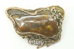 Vintage Antique Russian Baltic Amber Brooch