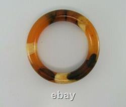 Vintage Baltic Amber Bangle Bracelet Egg Yolk 47 Grams