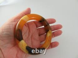Vintage Baltic Amber Bangle Bracelet Egg Yolk 47 Grams