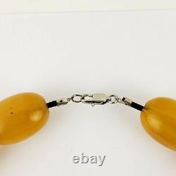 Vintage Baltic Amber Butterscotch Chunky Bead Necklace Choker Egg Yolk