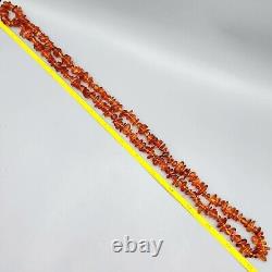 Vintage Baltic Amber Chip Nugget Hand-Knotted Bead Necklace 34