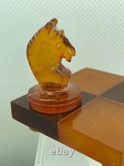 Vintage Baltic Amber Cognac Chess Horse Figurine Ussr Soviet