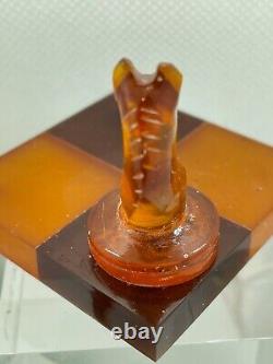 Vintage Baltic Amber Cognac Chess Horse Figurine Ussr Soviet