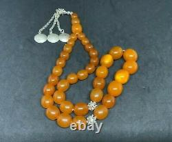 Vintage Baltic Amber Russian Ussr Natural Honey Graduated Prayer Bead Rosary 99g