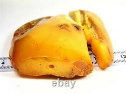 Vintage Baltic Amber Stone 82gr. Yellow Butterscotch Egg Yolk Natural Old 3661