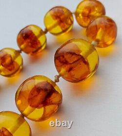 Vintage Baltic Amber Stone Beads Necklace 98 gramm