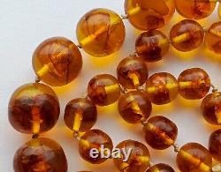 Vintage Baltic Amber Stone Beads Necklace 98 gramm