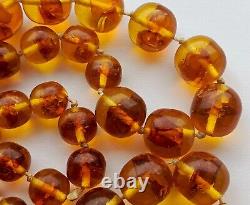 Vintage Baltic Amber Stone Beads Necklace 98 gramm