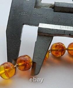 Vintage Baltic Amber Stone Beads Necklace 98 gramm