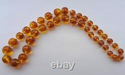 Vintage Baltic Amber Stone Beads Necklace 98 gramm