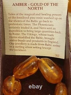Vintage Baltic Genuine Amber Necklace 37.90Grams. With original box