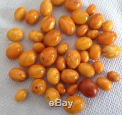 Vintage Butterscotch Natural Baltic Amber Loose Beads 56.9 Grams